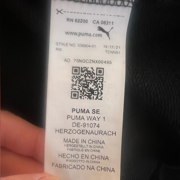 Puma zip up crop jacket black pink size xs - Picture 8 of 12